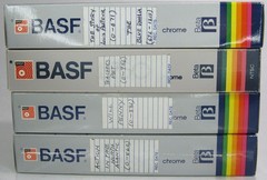 Vintage Betamax Beta Tape Lot of 4 Used Tapes BASF Model L-750 Chrome w/ Cases