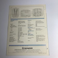 Pioneer TX-9500 Vintage Stereo Tuner Brochure 1975