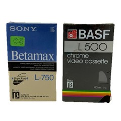 2 Sony Betamax Blank Video Tapes – Sony ES L-750 & BASF L 500 – New & Sealed