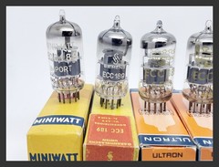 6 x NOS Siemens Philips Ultron ECC189 6ES8 Dual Triode Audio Vacuum Tubes