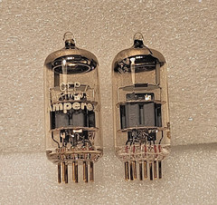 PAIR Amperex USN-CEP 7308 Vacuum Tubes Gold Pin Amplitrex RARE