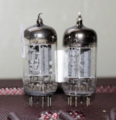 GE 12AU7 ECC82 PERFECT MATCH PAIR LONG PLT D GETR TEST NOS+ VINTAGE 1955