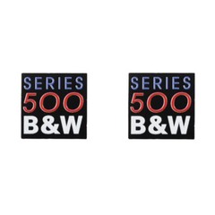 B&W Series 500 Aluminum logo Badge replacement piece 25.5mm(1.00&Prime;)X25.5mm(1.00&Prime;)