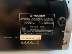 Pioneer CT-S620 cassette deck champagne
