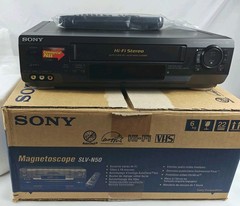 Open Box Sony VCR SLV-N50 Video Cassette Recorder Stereo with Remote RMT-V266A