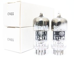 NOS Match 1 pair BRIMAR ECC81 12AT7 TUBES Square getter Carbon Black plate #MA 1