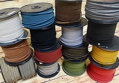 Gold 2-Wire Cloth Covered Cord, 18ga. Vintage Style Lamps, Antique Lights, Rayon
