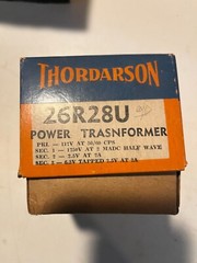 Thordarson 26R28U,Power Transformer, PRI117V sec1-1750v,sec2-2.5v,sec3-6.3v,