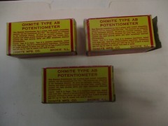 LOT OF 3 Ohmite CU-2552, CU-5041, CU-1052 Vintage, NOS 2 watt Potentiometers