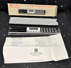 VTG Sceptre LCD Solar Electronic Ruler Calculator W/Box & Instuctions Not Used