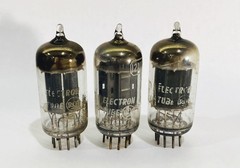 Matched 3 RCA 12AU7 Long 17mm Plates Angled D Getter Tubes 300B SE Amp *Test NOS