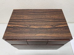 STANNY Rosewood Cassette Cabinet Wood Holder Japan Holds 117 Tapes – Excellent