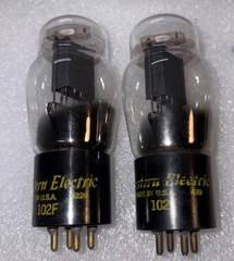 PAIR WESTERN ELECTRIC 102F VACUUM TUBES TV7 TESTED GOOD