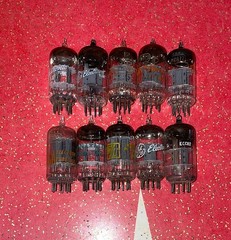 10 Vintage 12AT7 / 12AU7 Vacuum Preamp Tubes – Tested – GE JAN Philips RCA WU