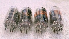 Very Strong Quad RCA 12AU7A Clear Top Grey Plate Side [] Getter