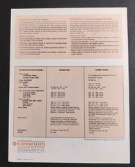 Vintage Kenwood KSQ-20 KSQ-400 4-Channel Quadraphonic Sales Flyer Brochure 1970s