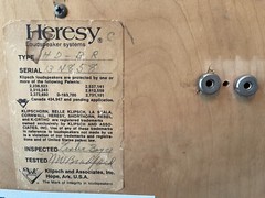 Vintage Klipsch Heresy Speakers HD-BR
