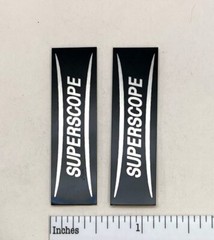 SUPERSCOPE Speaker Badge Logo Emblem Custom Made PAIR Silver Free Shipping