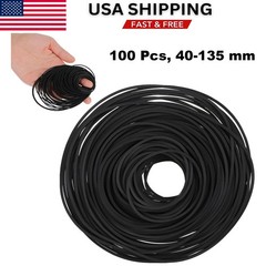 100pcs Cassette Recorder Belts Assorted 40-135mm Rubber Drive Repair Kit
