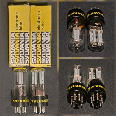SYLVANIA 6SN7 GTB 1977 TUBE 2 HOLE TOUGH DOG FOIL GETTER MATCHED SET NIB