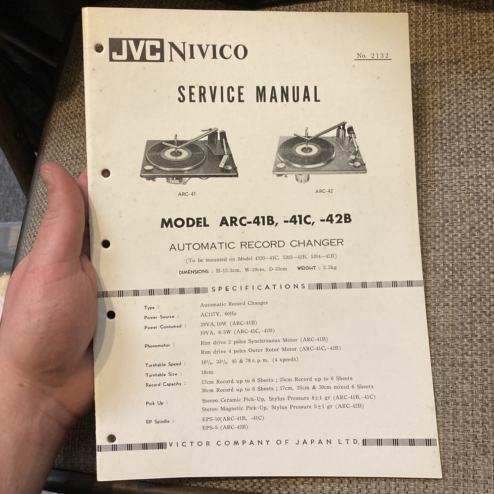 JVC Nivico Model ARC-41B, -41C, 42B Service Manual