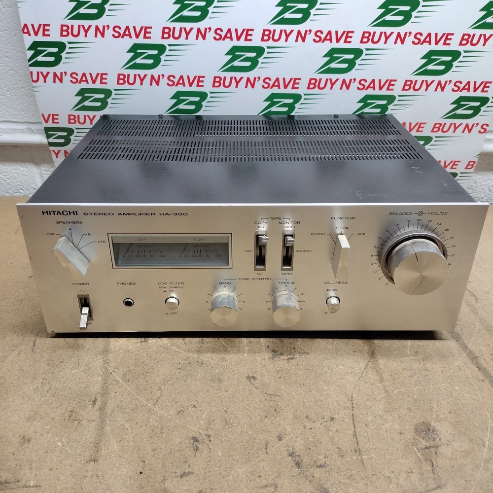 Hitachi HA-330 Stereo Amplifier – Vintage – Modified Power Cord – USED