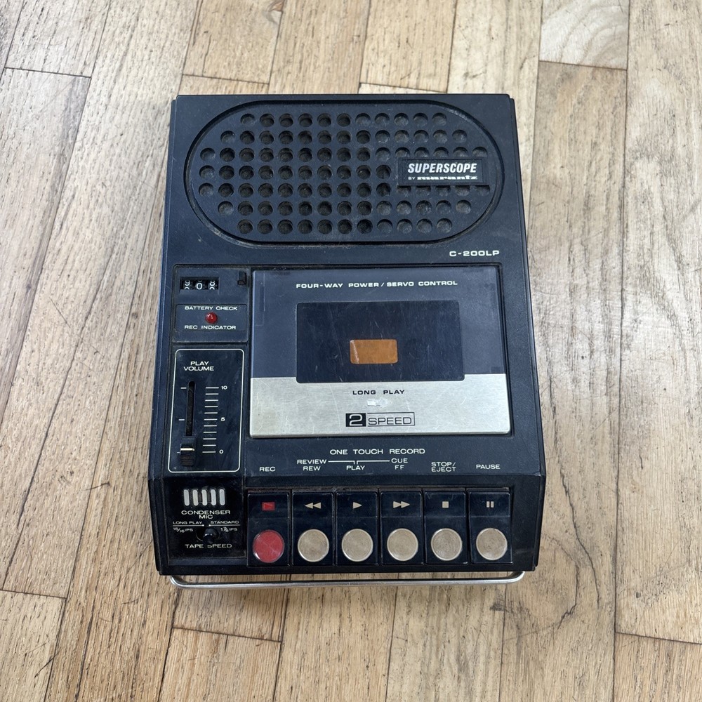 Superscope C-202LP Cassette Recorder Player 2 Speed Marantz PortableTap untested