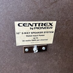 Pair Of Pioneer Centrex 10” 3 Way Speakers System 30 Watts RMS Per Channel USA
