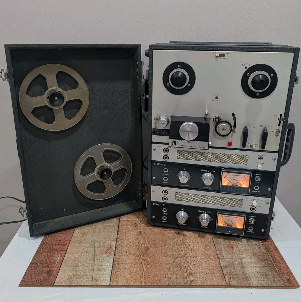 Vintage Akai M-8 Cross Field Tube Reel to Reel Tape Recorder – Powers On Works