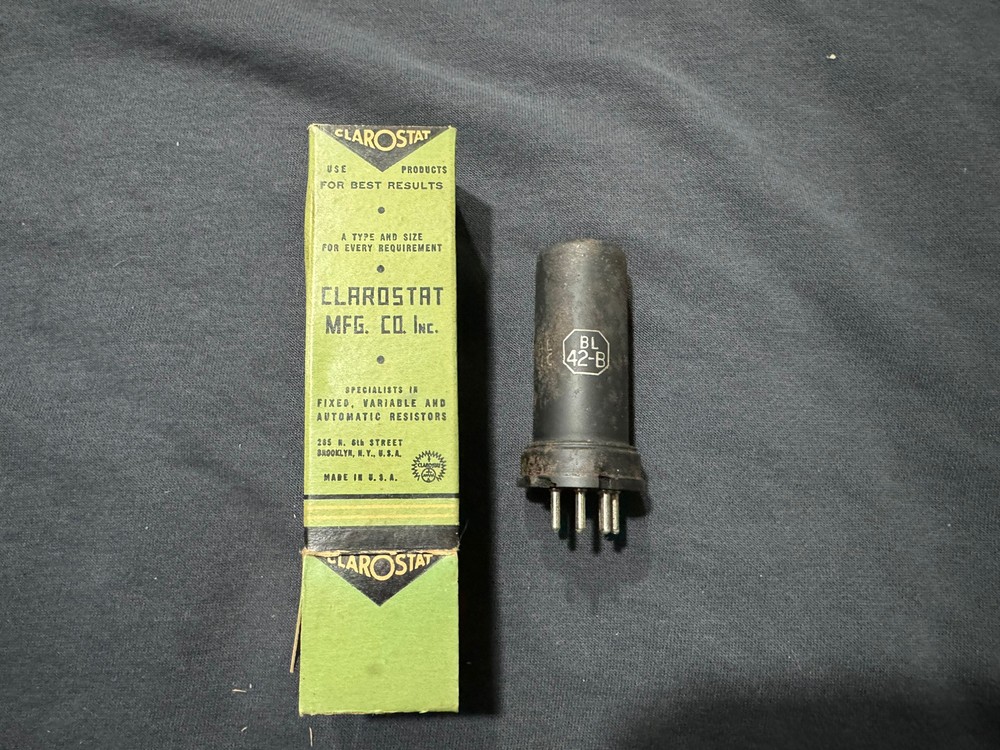 Clarostat BL-42-B Vacuum Audio Power Tube Amp TV Triode w/ Original Box NOS