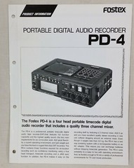 Vintage Fostex Portable Digital Audio Recorder PD-4 Advertising Brochure
