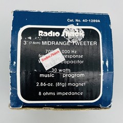 Vintage Radio Shack 3&Prime; Midrange Tweeter Speaker 40-1289A- NIB NOS NOB Untested