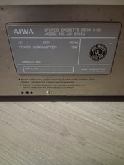 Vintage AIWA 3150 Stereo Cassette Tape Deck Powers and Lights up UNTESTED