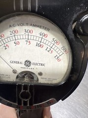 Vintage Antique GE AC-Volt Ammeter General Electric MODEL 8AK1AAA1 TYPE AK-1