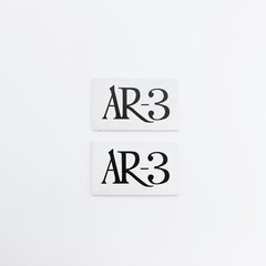 AR-3 Acoustic Research Speaker Badge Aluminum Logo 42mm(1.65&Prime;)X26mm(1.02&Prime;)