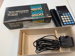 Texas Instruments TI-1500 Electronic Calculator Vintage Black Silver LED