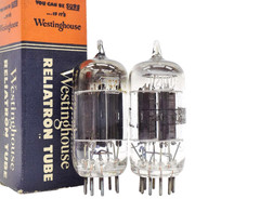 Nice Pair of Tested 1957 Westinghouse/Harman Kardon Branded 12AX7 Vacuum Tubes