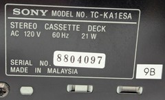 VTG Sony TC-KA1ESA ES Series Cassette Deck – Partially Serviced – AS-IS *READ*