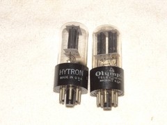 2 x 6sn7gtb Hytron Tubes*Black Plates-D*Clear Glass*Very Strong Testing*#16