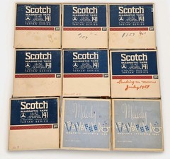 LOT 12 REEL TO REEL 5&Prime; TAPES PLASTIC REELS TO REEL SCOTCH MAGNETIC ~ 1/4 X 600