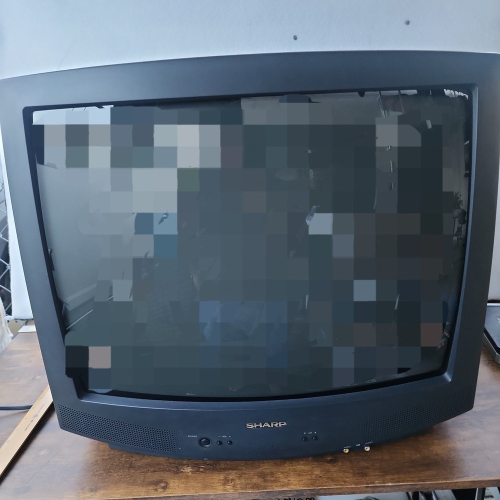 Vintage 25&Prime; Sharp 25J-M100 CRT TV Retro Gaming Television No Remote 1997 Tested