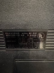 VTG 1970s PANASONIC Weather AM FM 3 Band Radio RF-951 Japan Great Cond Works