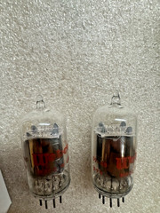 RCA 12AU7A Matching Date Code Pair Preamp Tubes Clear Top Webcor