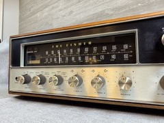 THE FISHER 800-T Stereo Receiver 500-TX with Remote RK-30, Wood Cabinet & Manual