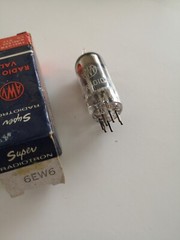 AWV 6EW6 vacuum tube radio TV valve. Made in Australia.