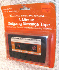 Vtg Realistic 3 Minute Outgoing Message Tape Cat. No. 43-407
