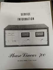 PHASE LINEAR 700 serial no. 0 thru 773-200 Service Manual Photocopy