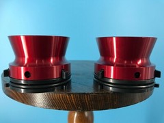 Burlington Recording Pro Red 1/4&Prime; NAB Hub Adapters with Aluminum Trumpet (Pair)