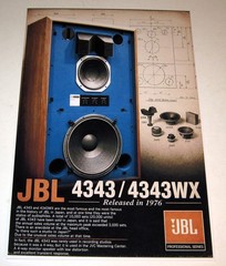 JBL 4343 (WX) 4 Way Horn Studio Monitors Poster 19&Prime; x 13&Prime; Audiophile Vintage &rsquo;76