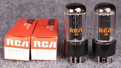 (2) NOS Sylvania (RCA Brand) 5Y3 GT Black Plate Rectifier Tubes ~ MATCHED PAIR!